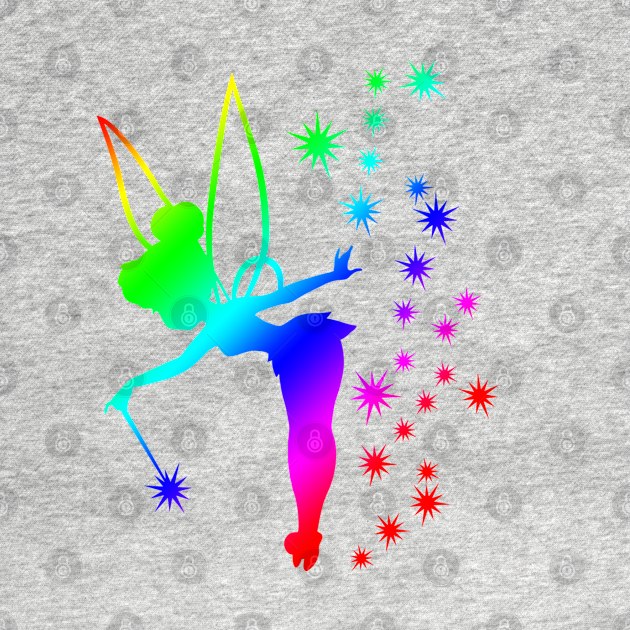 Rainbow Tinkerbell Ombre Sillhouette by ijsw